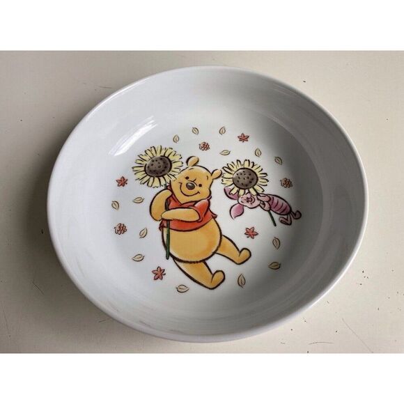 Set Of 2 Disney Winnie the Pooh Piglet Sunflower Dinner Pasta Dish Bowl Fall NEW - Picture 7 of 10